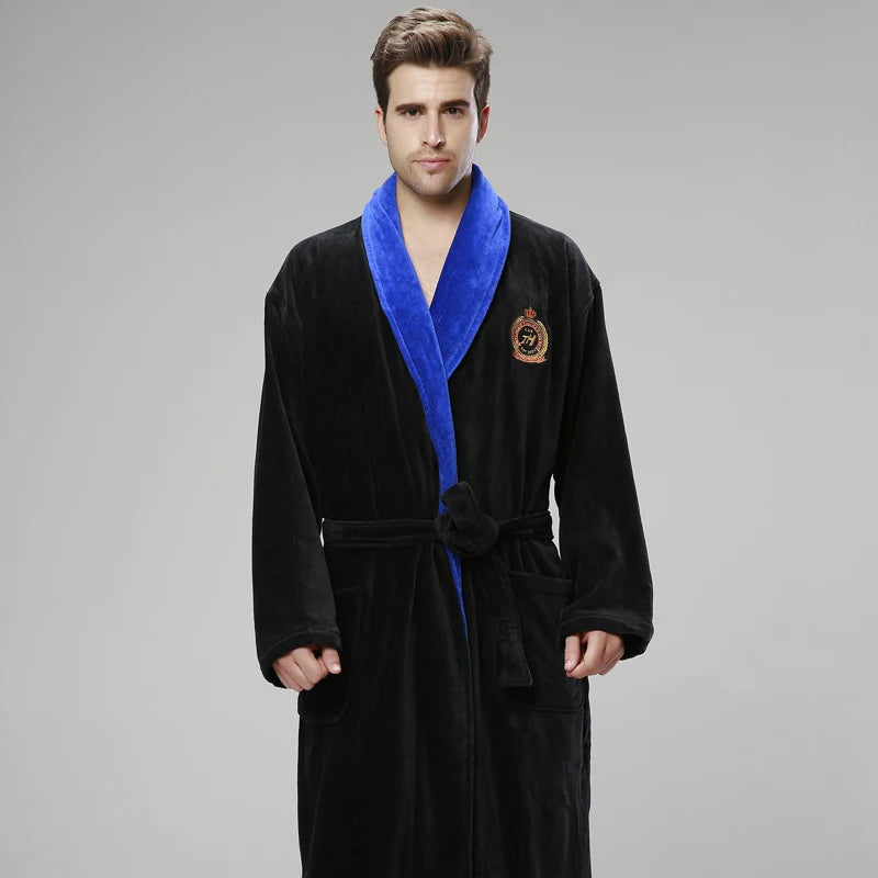 Bathrobe 100% Cotton Cut Velvet Towel Material Thickening Increase Hotel Yukata Men'S Winter Pyjamas Beauty Salon Nightgown