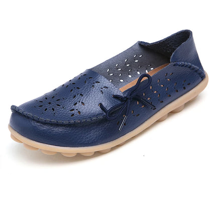 Women Flat Soft Genuine Leather Shoes Woman Loafers Slip on Driver Mocassin Femme Breathable Summer Flats Women Leather Shoes