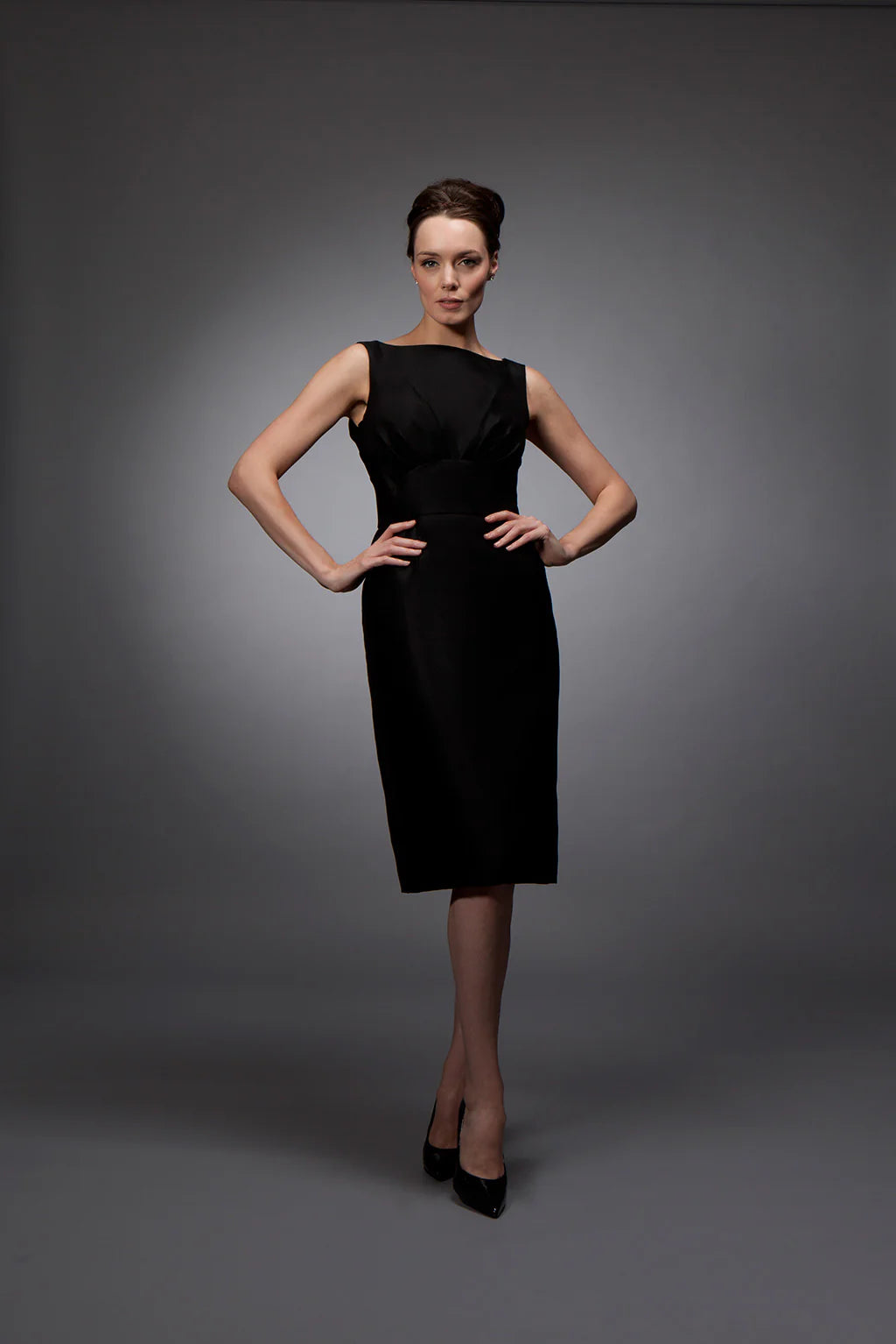 Rita - Black Silk Gazar Cocktail Dress