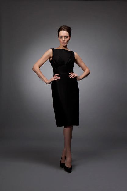 Rita - Black Silk Gazar Cocktail Dress