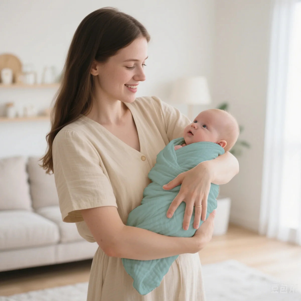 1Pc 100% Cotton Baby Hooded Bath Towel Gauze Soft Newborn Baby Swaddle Blankets Infant Wrap Receiving Blanket Toddler Bathrobe
