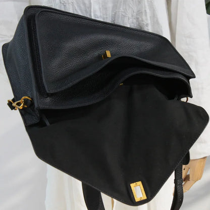 Women Messenger Bags Genuine Leather Handbags Designer High Quality Shoulder Hand Bag England Style Large Capacity Black Satchel