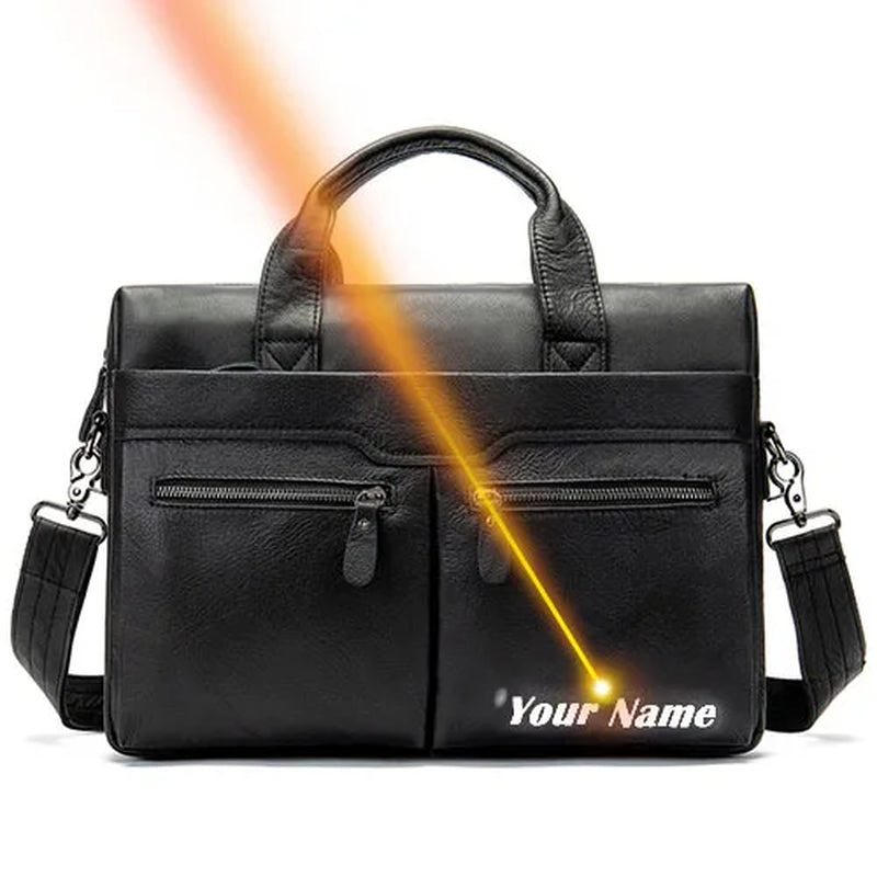 Stylish MVA Men's Genuine Leather Shoulder Bag - Versatile Messenger Tote for 14" Laptops