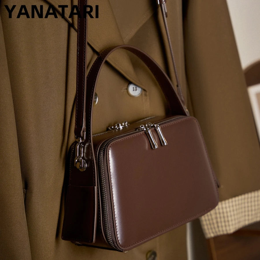 YANATARI Underarm Cowhide Genuine Leather Handbags Women Vintage Shoulder Bag Female Crossbody Bags Luxury High Quality 2026