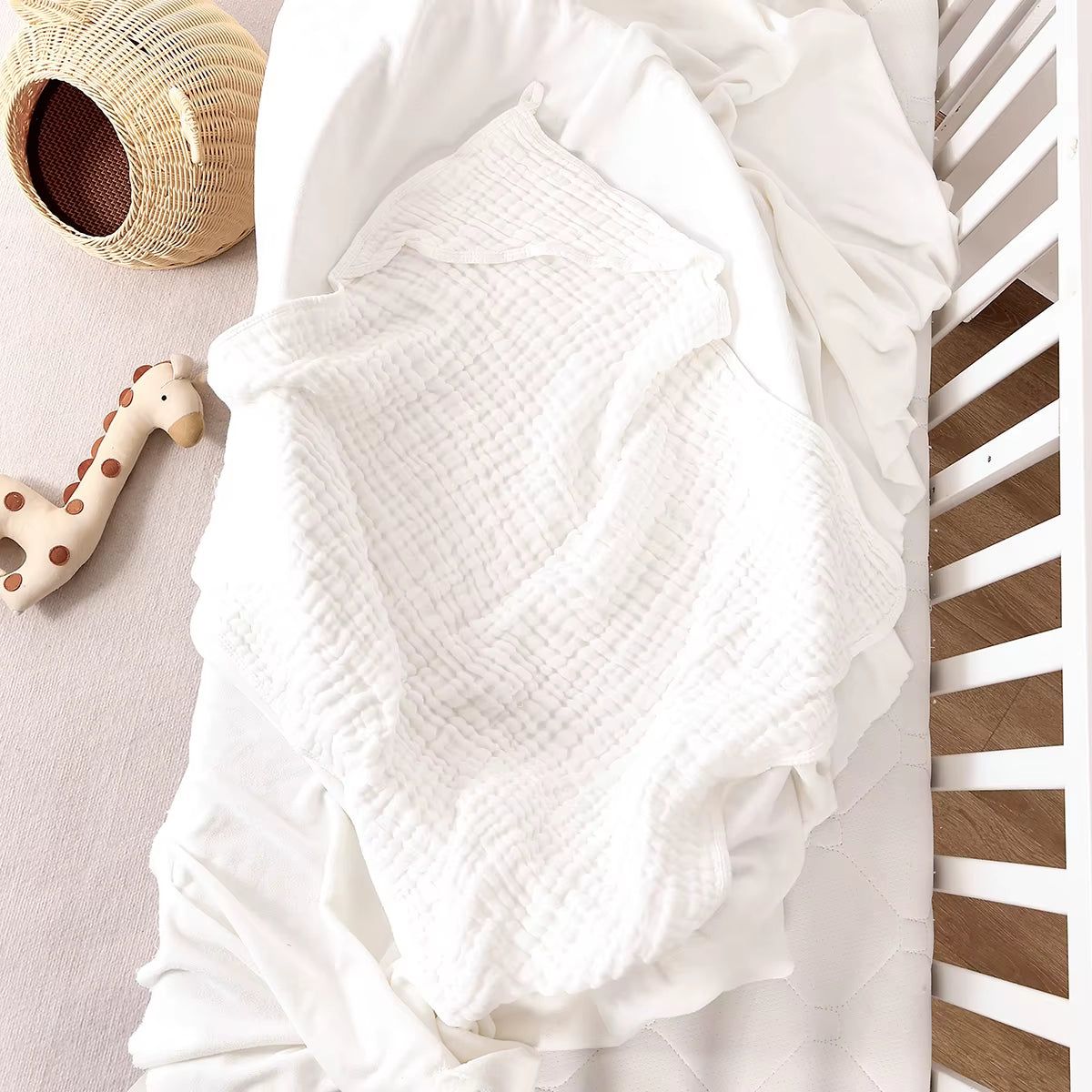 1Pc 100% Cotton Baby Hooded Bath Towel Gauze Soft Newborn Baby Swaddle Blankets Infant Wrap Receiving Blanket Toddler Bathrobe