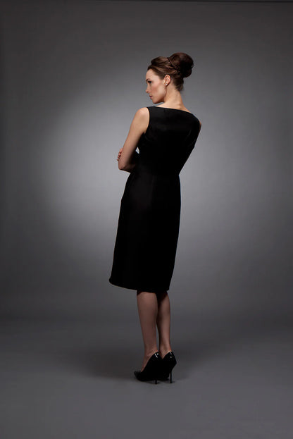 Rita - Black Silk Gazar Cocktail Dress