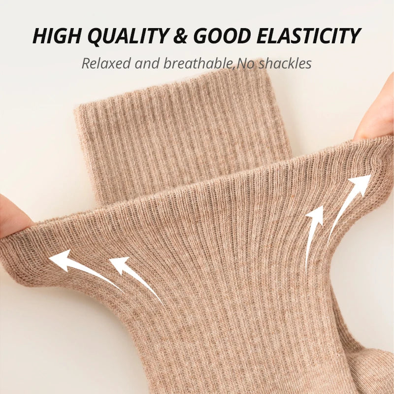 5/10 Pairs 95% Combed Cotton Socks Men Business Dress Long Socks Soft Breathable Spring Summer Colorful Sock for Man 5Pairs/Lot