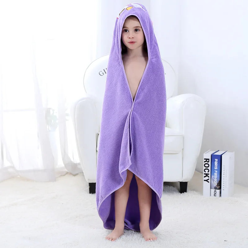 Kids Beach Towel Infant 100% Cotton Bathrobe Baby Boys Girls Spring Animal Hooded Bath Towel 90*90Cm Children Cartoon Blanket