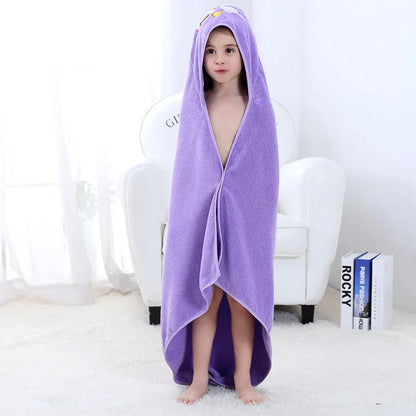 Kids Beach Towel Infant 100% Cotton Bathrobe Baby Boys Girls Spring Animal Hooded Bath Towel 90*90Cm Children Cartoon Blanket
