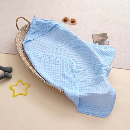 1Pc 100% Cotton Baby Hooded Bath Towel Gauze Soft Newborn Baby Swaddle Blankets Infant Wrap Receiving Blanket Toddler Bathrobe