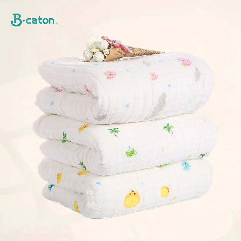 Baby Bathtowel Boys Girls 100% Cotton Children Baby Towels Blanket for Newborn Bathrobe 6 Layers Gauze Washcloth Infant Swaddle