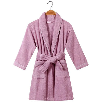 100% Cotton Toweling Terry Robe Kids Cartoon Robe Boy&Girls Hooded Robe Winter Warm Bathrobe Soft Sleeprobe Kids Casual Homewear