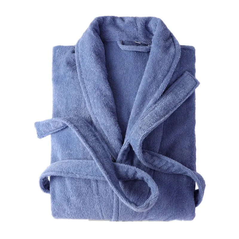 100% Cotton Toweling Terry Extra Long Robe Lovers Soft Bath Robe Men and Women Nightrobe Sleepwear Male Casual Home Bathrobe