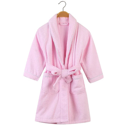 100% Cotton Toweling Terry Robe Kids Cartoon Robe Boy&Girls Hooded Robe Winter Warm Bathrobe Soft Sleeprobe Kids Casual Homewear
