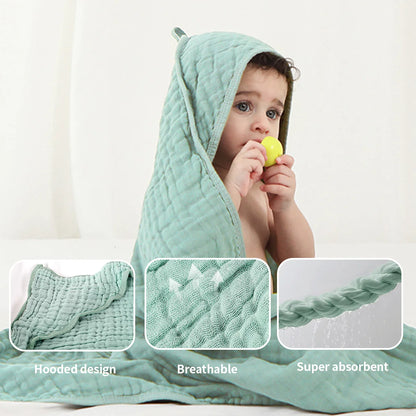 1Pc 100% Cotton Baby Hooded Bath Towel Gauze Soft Newborn Baby Swaddle Blankets Infant Wrap Receiving Blanket Toddler Bathrobe