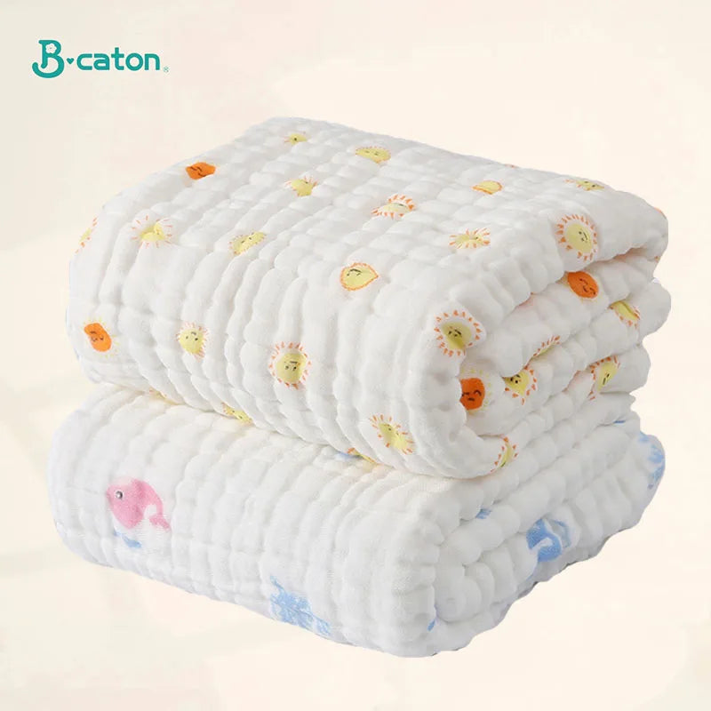 Baby Bathtowel Boys Girls 100% Cotton Children Baby Towels Blanket for Newborn Bathrobe 6 Layers Gauze Washcloth Infant Swaddle