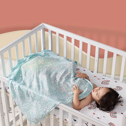 4PCS Gift Set Popular Digital Print Bamboo/100% Cotton Muslin Swaddle Blankets 120*110Cm Newborn Baby Bath Towel Wrap