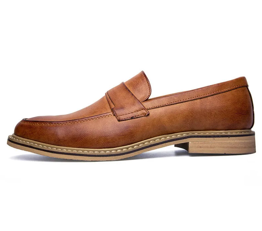 Autumn Men'S Formal Leather Shoes, Business Leather Shoes, British Pointed Toe Cuffed Men'S Leather Shoes