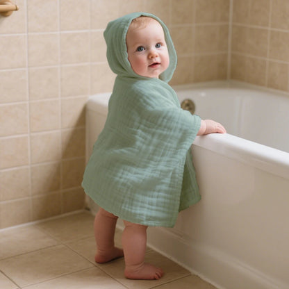 1Pc 100% Cotton Baby Hooded Bath Towel Gauze Soft Newborn Baby Swaddle Blankets Infant Wrap Receiving Blanket Toddler Bathrobe