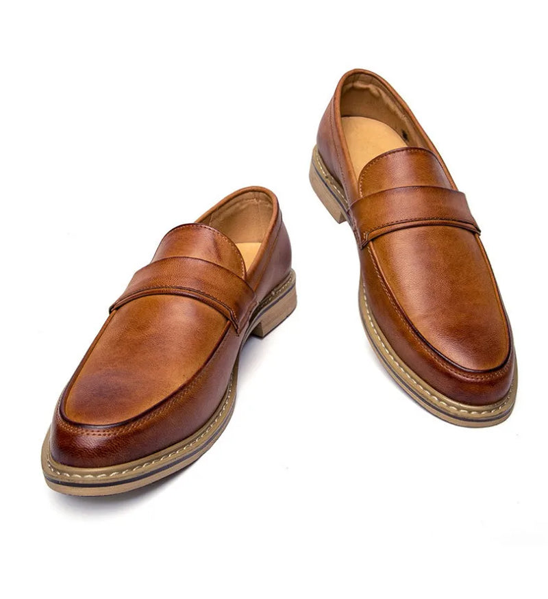 Autumn Men'S Formal Leather Shoes, Business Leather Shoes, British Pointed Toe Cuffed Men'S Leather Shoes