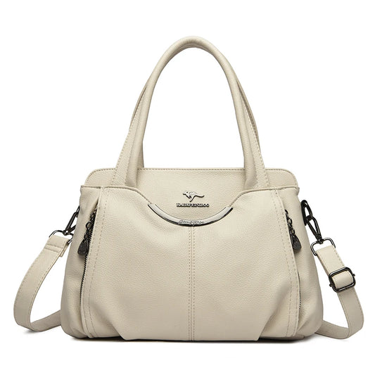 2024 New Multi Pocket Women'S Handbag High Quality Soft Leather Female Shoulder Bag Luxury Designer Girl Tote Bolsas Sac a Main