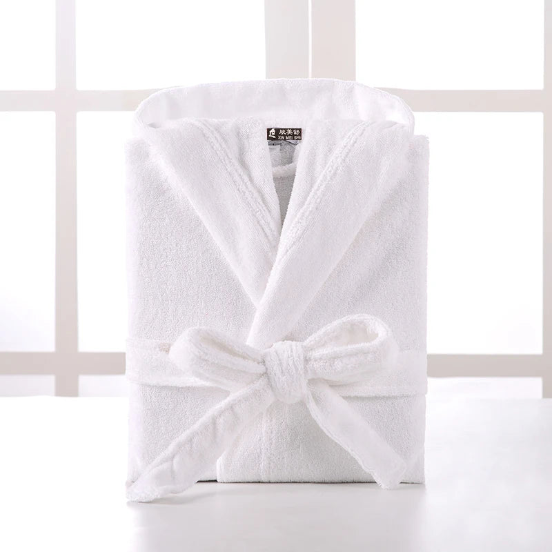 Hooded Bathrobe Men 100% Cotton Long Terry Towel Big and Tall Towel Bathrobe Male Terry Cloth Bath Robe Sleeping Dressing Gown