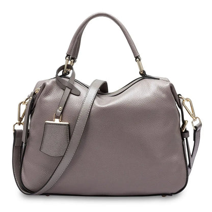Fashion Women Tote Bag 100% Genuine Leather Handbags Female Boston Charm Messenger Crossbody Purse Luxury Shoulder Bags
