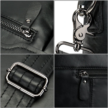 Stylish MVA Men's Genuine Leather Shoulder Bag - Versatile Messenger Tote for 14" Laptops