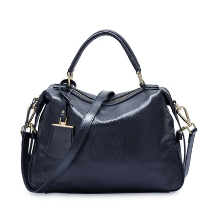 Fashion Women Tote Bag 100% Genuine Leather Handbags Female Boston Charm Messenger Crossbody Purse Luxury Shoulder Bags