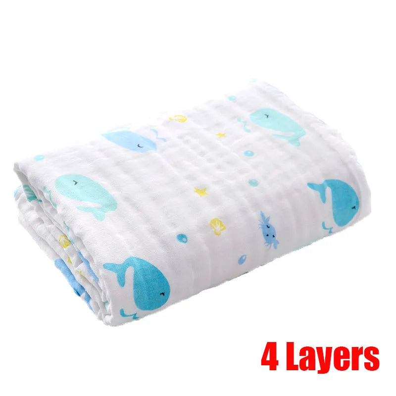 Baby Bathtowel Boys Girls 100% Cotton Children Baby Towels Blanket for Newborn Bathrobe 6 Layers Gauze Washcloth Infant Swaddle