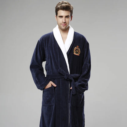 Bathrobe 100% Cotton Cut Velvet Towel Material Thickening Increase Hotel Yukata Men'S Winter Pyjamas Beauty Salon Nightgown