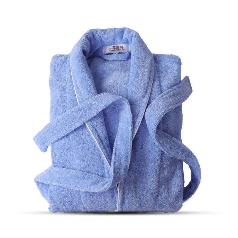 100% Cotton Toweling Terry Extra Long Robe Lovers Soft Bath Robe Men and Women Nightrobe Sleepwear Male Casual Home Bathrobe