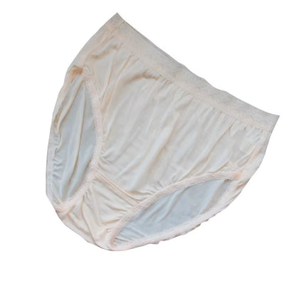 Women Silk Panties Maternity Underwear Summer Thin Seamless Lace Large Size High Waist Pregnancy Middle-Aged plus Size