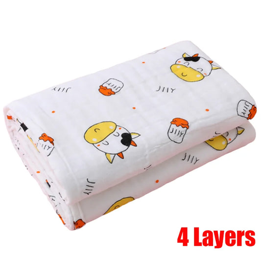 Baby Bathtowel Boys Girls 100% Cotton Children Baby Towels Blanket for Newborn Bathrobe 6 Layers Gauze Washcloth Infant Swaddle