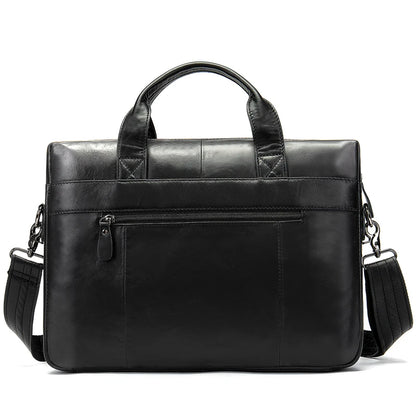 Stylish MVA Men's Genuine Leather Shoulder Bag - Versatile Messenger Tote for 14" Laptops