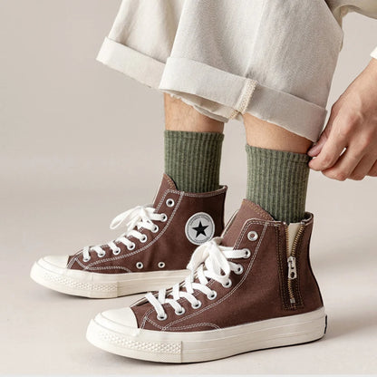 5/10 Pairs 95% Combed Cotton Socks Men Business Dress Long Socks Soft Breathable Spring Summer Colorful Sock for Man 5Pairs/Lot