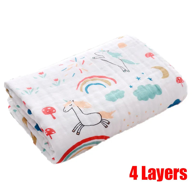 Baby Bathtowel Boys Girls 100% Cotton Children Baby Towels Blanket for Newborn Bathrobe 6 Layers Gauze Washcloth Infant Swaddle