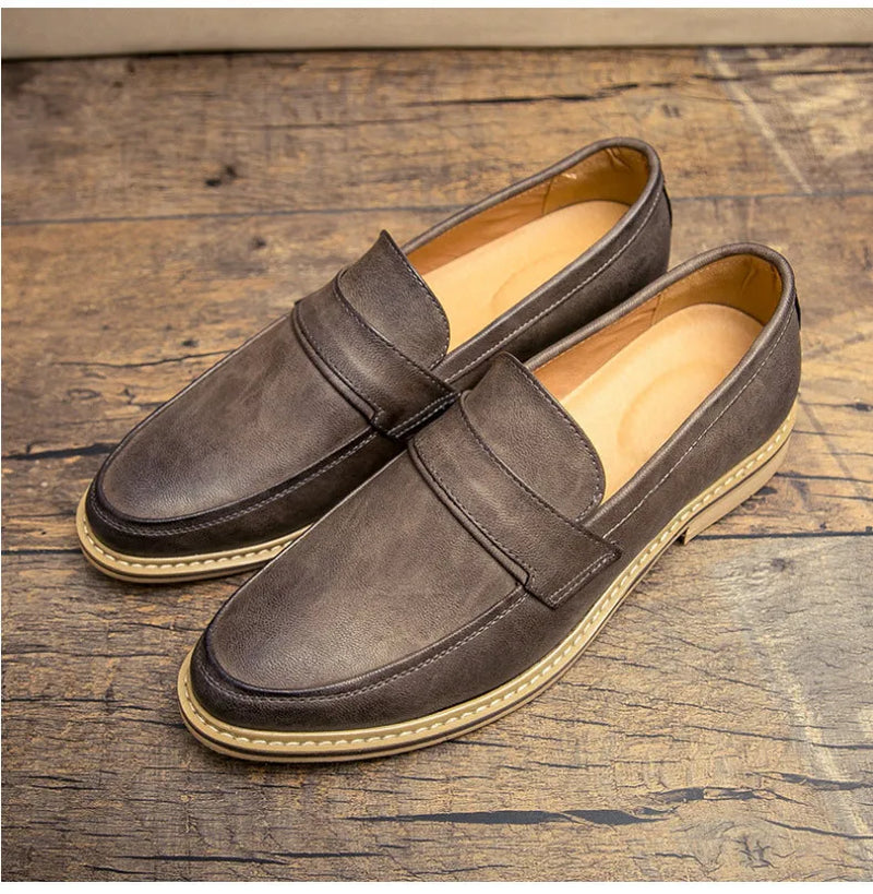 Autumn Men'S Formal Leather Shoes, Business Leather Shoes, British Pointed Toe Cuffed Men'S Leather Shoes
