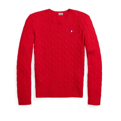 Brand Women'S Clothing 2022 Early Loose O-Neck Knitted Sweater Cable Knitted Sweater 100% Cotton RL8519